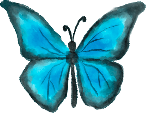 Blue Butterfly Watercolor